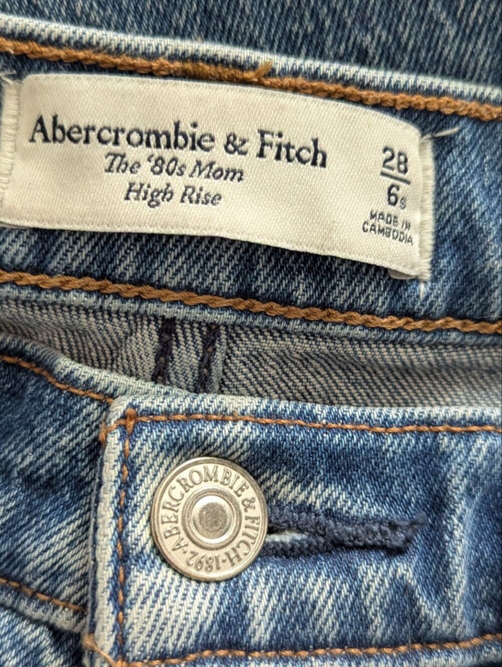Abercrombie & fitch the 80s mom high rise Ankle jeans With Pleats Size 28 / 6 S - Picture 7 of 8